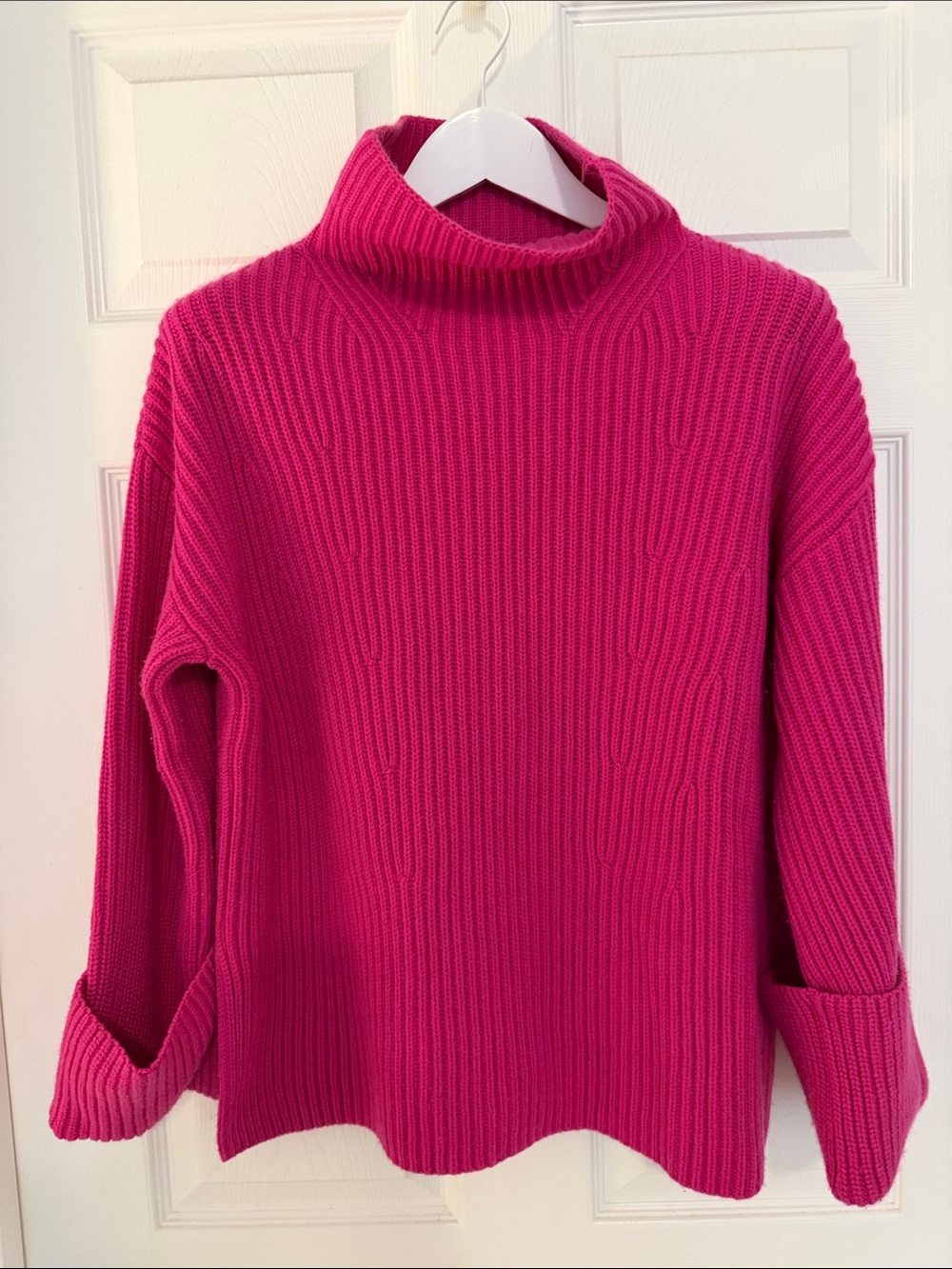 Banana Republic Vibrant Fuchsia Ribbed Turtleneck Sweater